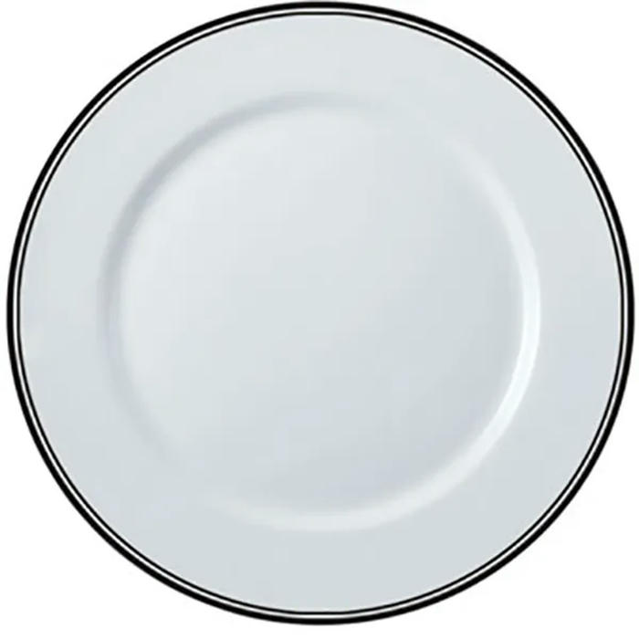 Тарелка мелкая «Ричмонд» фарфор D=25,4см белый,черный