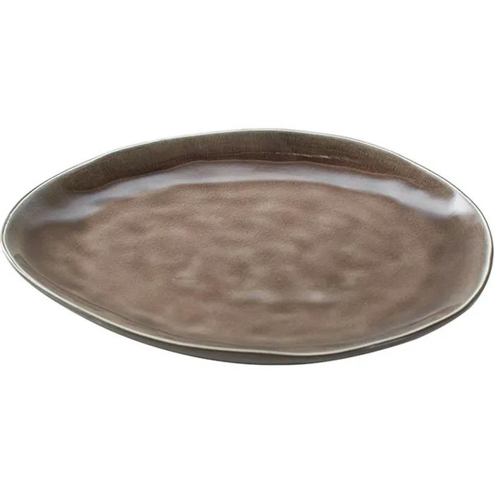 Тарелка овальная «Пьюр» керамика ,L=20,B=17см коричнев