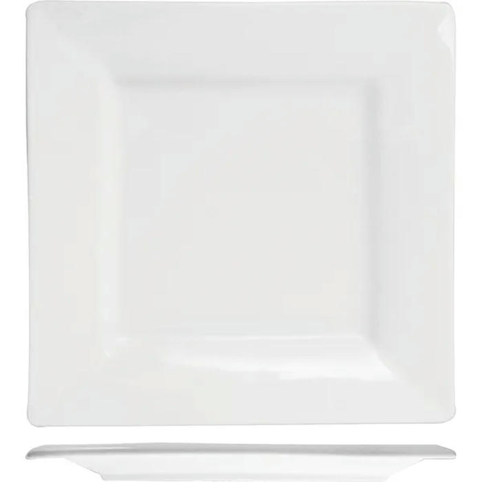 Тарелка квадратная «Кунстверк» фарфор ,H=15,L=210,B=210мм белый