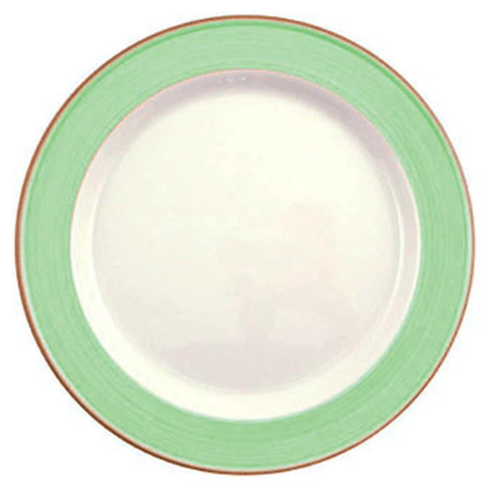 Тарелка сервировочная «Рио Грин» фарфор D=300,H=25мм белый,зелен