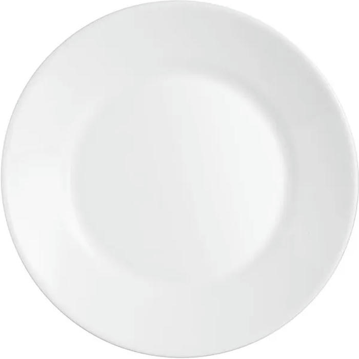 Тарелка «Ресторан» стекло D=235,H=25мм белый