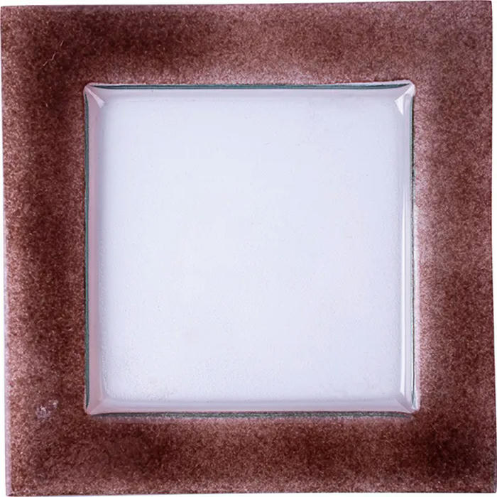 Тарелка квадратная «Бордер» стекло ,L=25,5,B=25,4см прозр.,коричнев