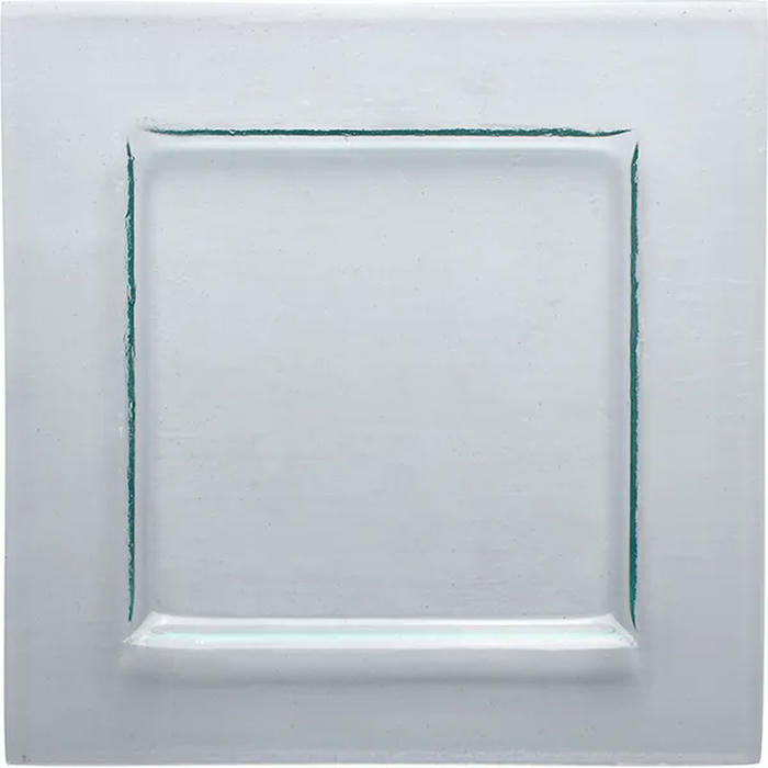 Тарелка квадратная «Бордер» стекло ,H=15,L=255,B=253мм прозр