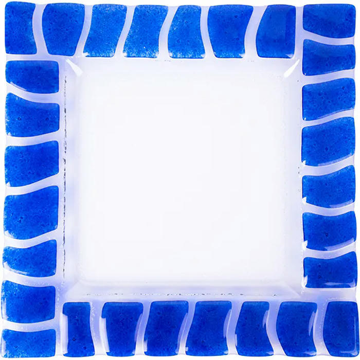 Тарелка «Сафари» стекло ,H=2,L=25,B=25см прозр.,голуб