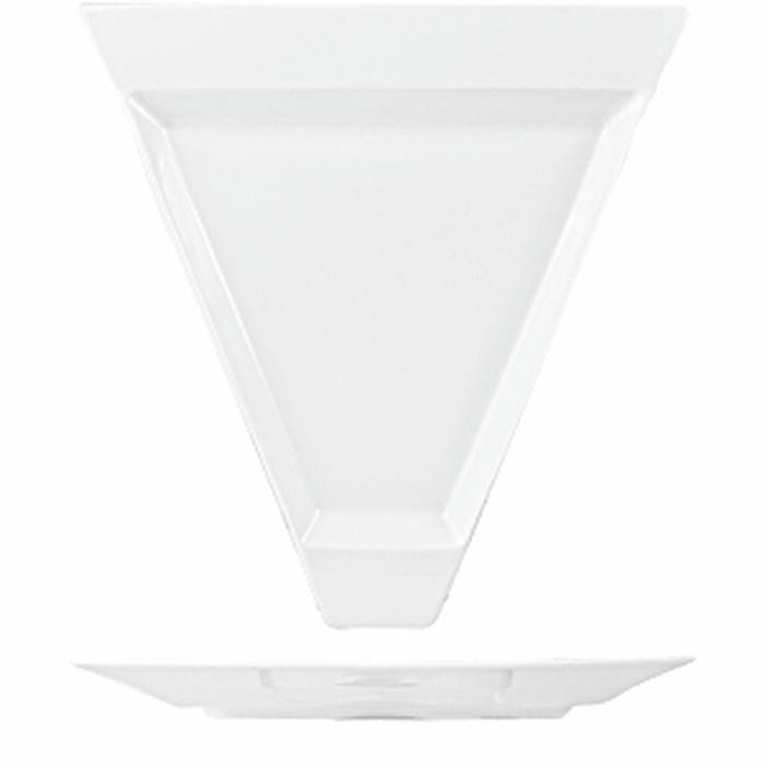 Тарелка треугольная «Максим» фарфор ,H=2,L=25,B=26см белый