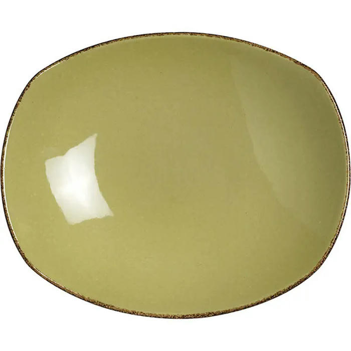 Тарелка глубокая «Террамеса Олива» фарфор ,H=6,L=31,B=26см олив
