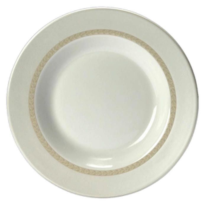 Тарелка для пасты «Антуанетт» фарфор 0,6л D=305,H=25мм белый,олив