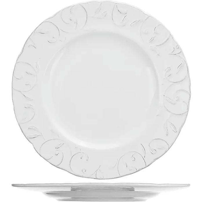 Тарелка мелкая «Фестон» керамика D=280,H=25мм белый