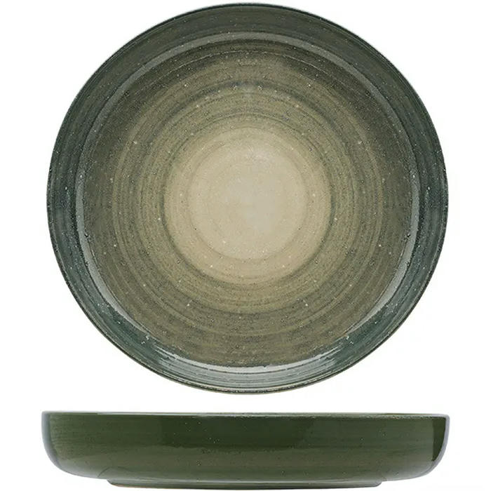 Тарелка глубокая «Дестино Грин» керамика D=215,H=35мм тем.зелен