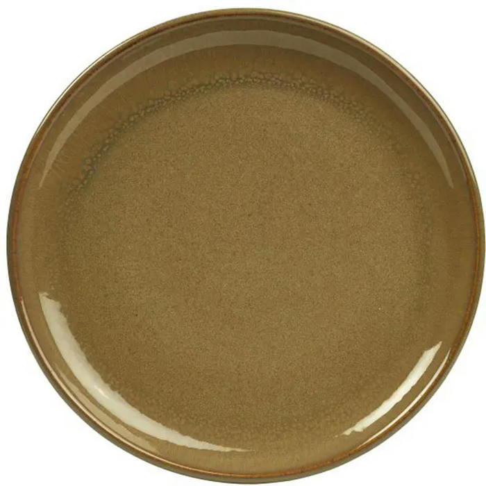 Тарелка мелкая «Терра Браун» керамика D=24см коричнев.,зелен