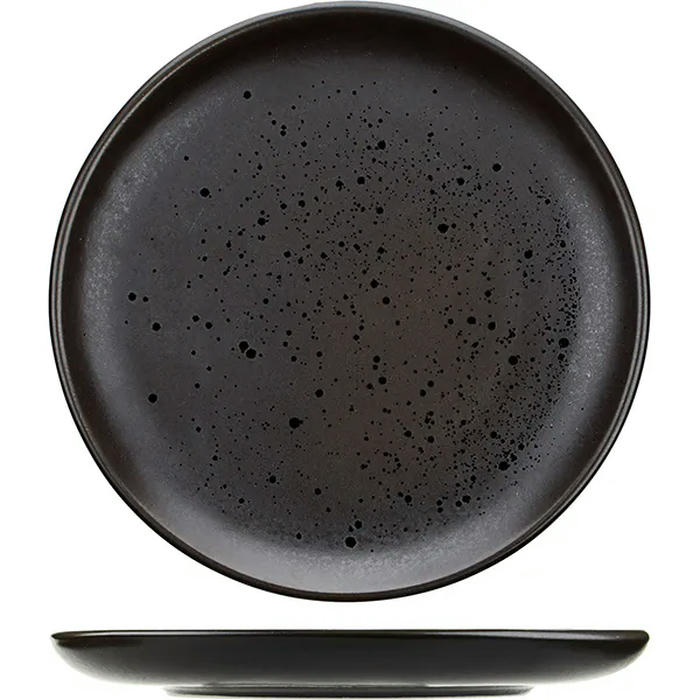 Тарелка плоская «Оникс» с бортом керамика D=27см черный