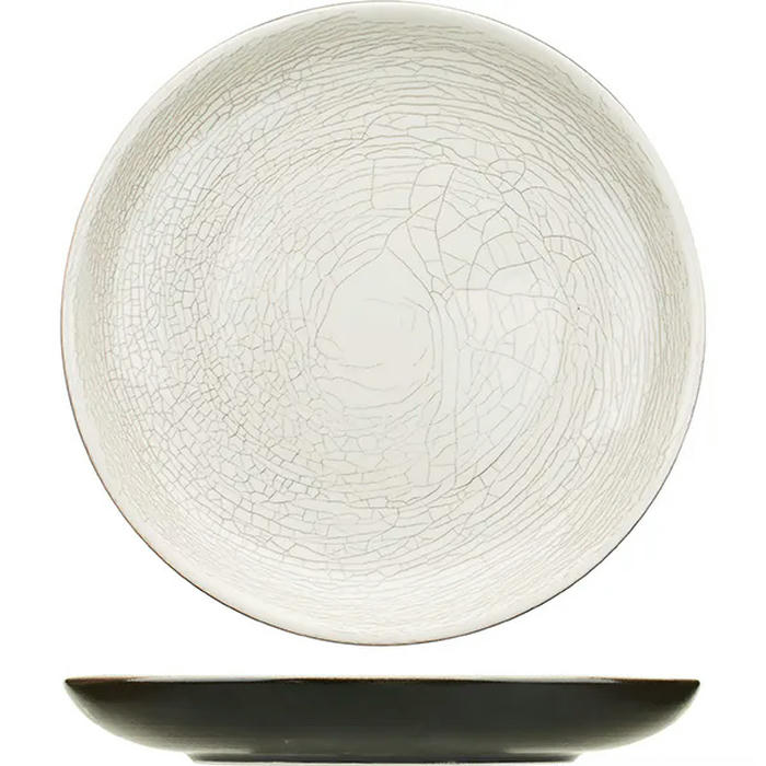 Тарелка плоская б/полей «День и ночь» керамика D=25см белый,черный