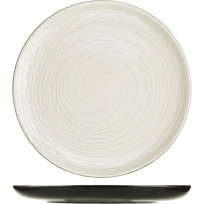 Тарелка плоская б/полей «День и ночь»; керамика; D=27см; белый,черный