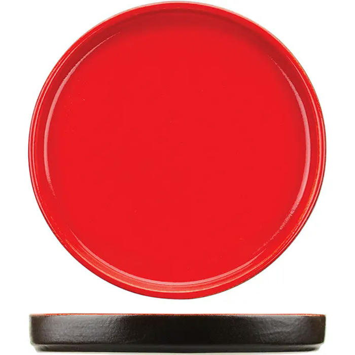 Тарелка с бортом «Кармин» керамика D=200,H=25мм красный,черный
