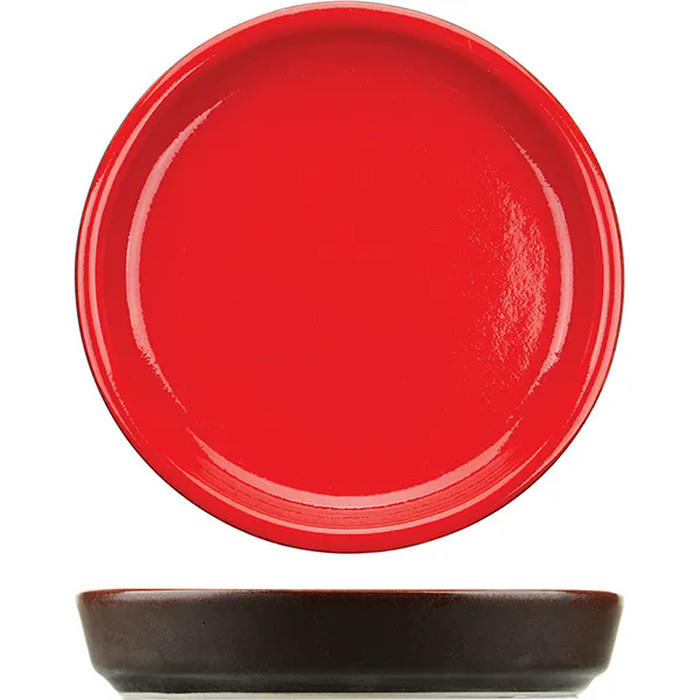 Тарелка с бортом (Модус) «Кармин» керамика D=11см красный,черный