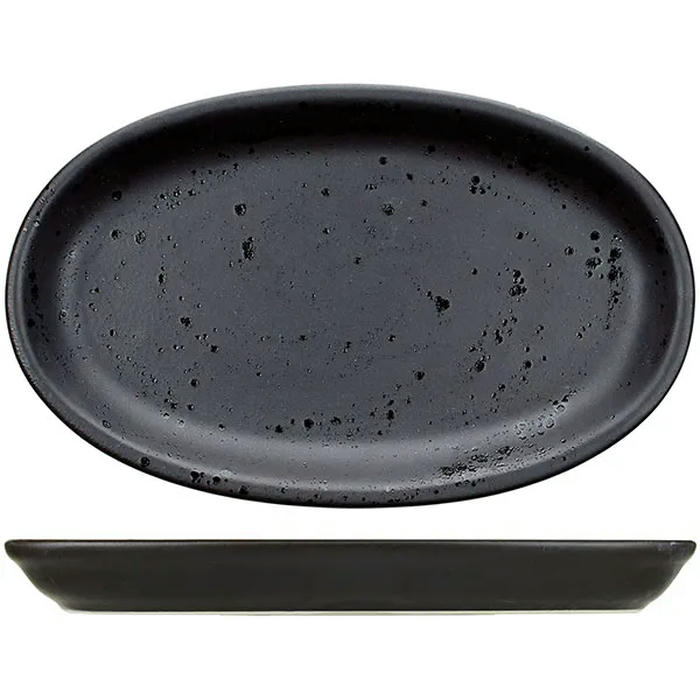 Тарелка овальная «Оникс» керамика ,H=1,L=26,B=15см черный