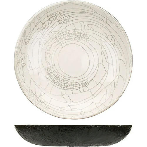 Тарелка «День и ночь»; керамика; D=25см; белый,черный