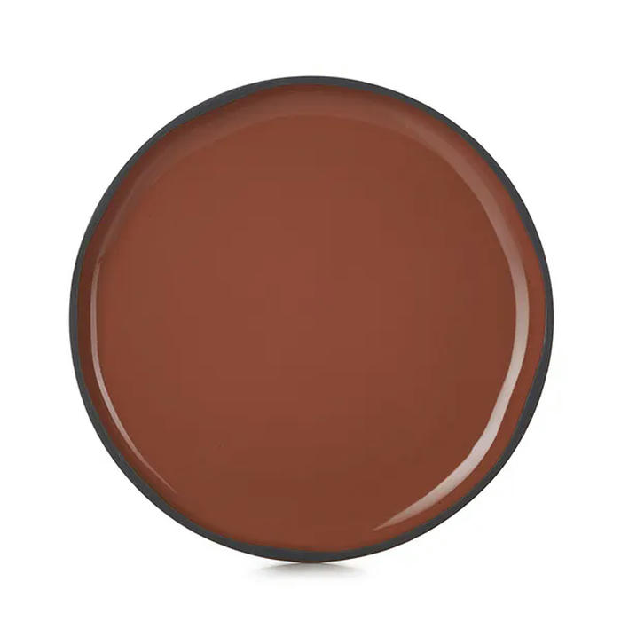 Тарелка с высоким бортом «Карактэр» керамика D=150,H=15мм красный,коричнев