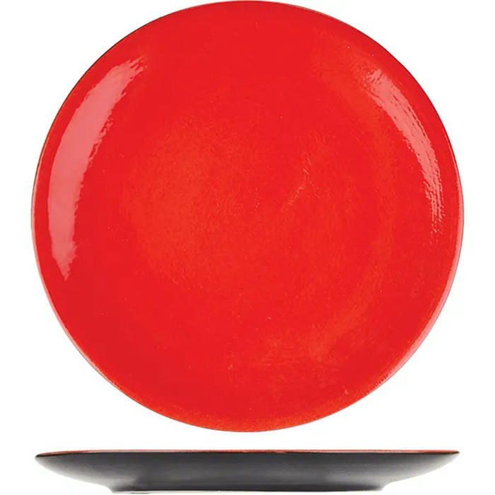 Тарелка мелкая «Кармин» керамика D=21см красный,черный