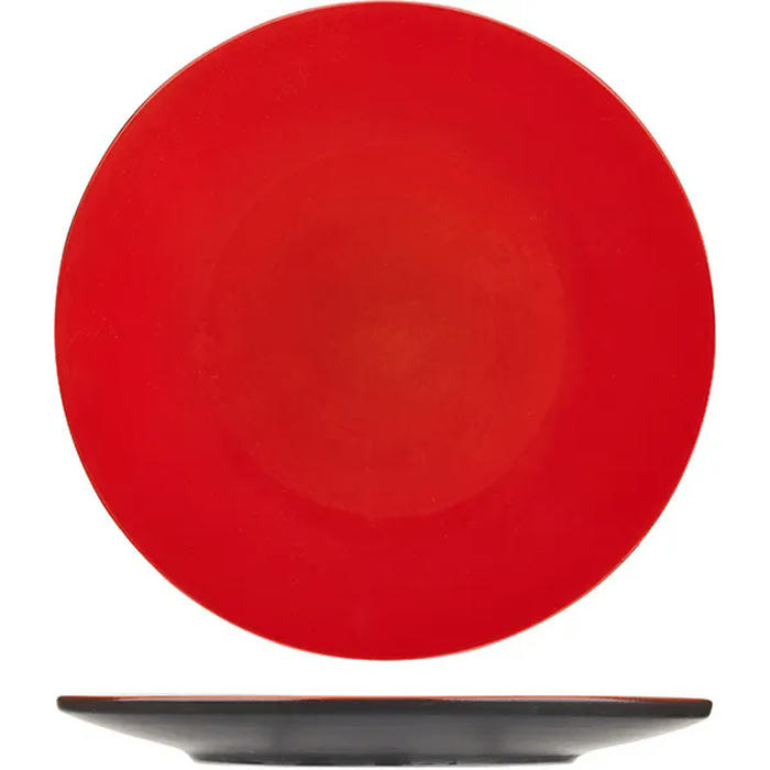 Тарелка мелкая «Кармин» керамика D=27см красный,черный
