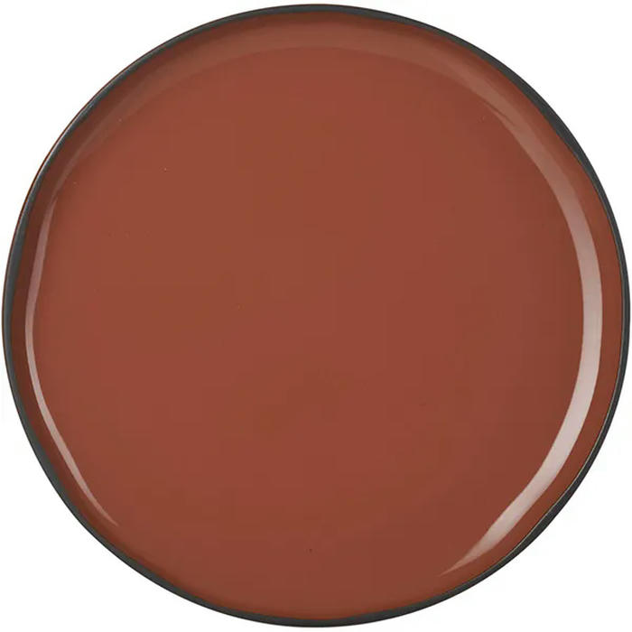 Тарелка с высоким бортом «Карактэр» керамика D=21,H=2см красный,коричнев