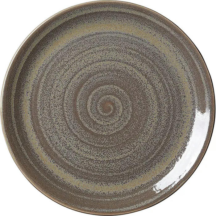 Тарелка мелкая «Революшн Гранит» фарфор D=280,H=25мм серый,коричнев