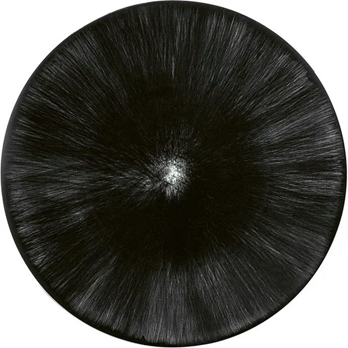 Тарелка №6 «Де» фарфор D=14см кремов.,черный