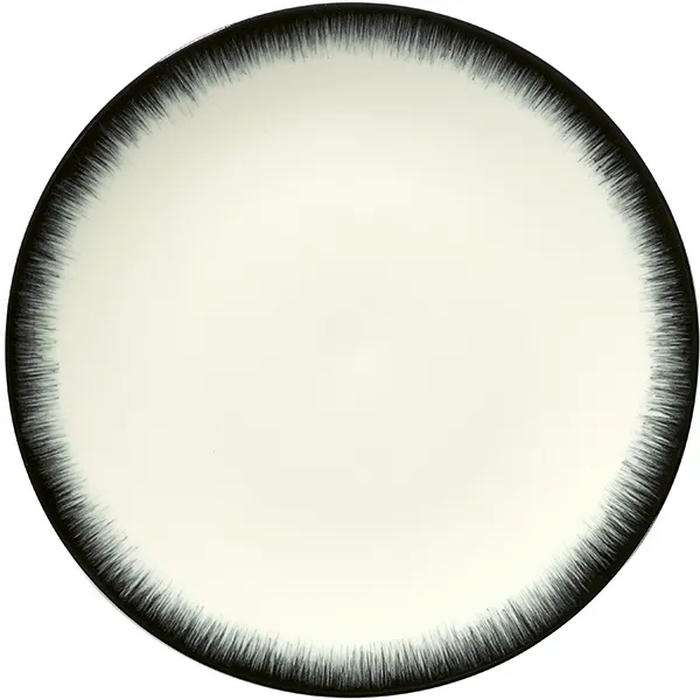 Тарелка №3 «Де» фарфор D=17,5см кремов.,черный