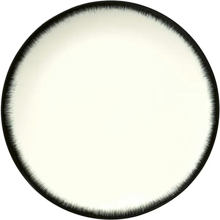 Тарелка №3 «Де» фарфор D=240,H=15мм кремов.,черный
