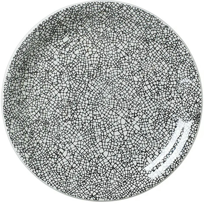 Тарелка мелкая «Инк Блэк» фарфор D=20см белый,черный