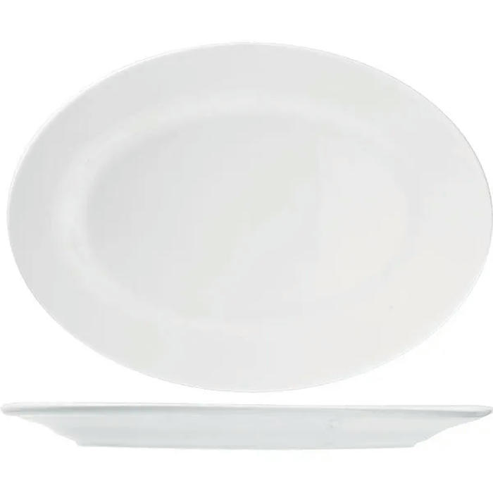 Блюдо овальное «Кунстверк» фарфор ,H=16,L=260,B=170мм белый