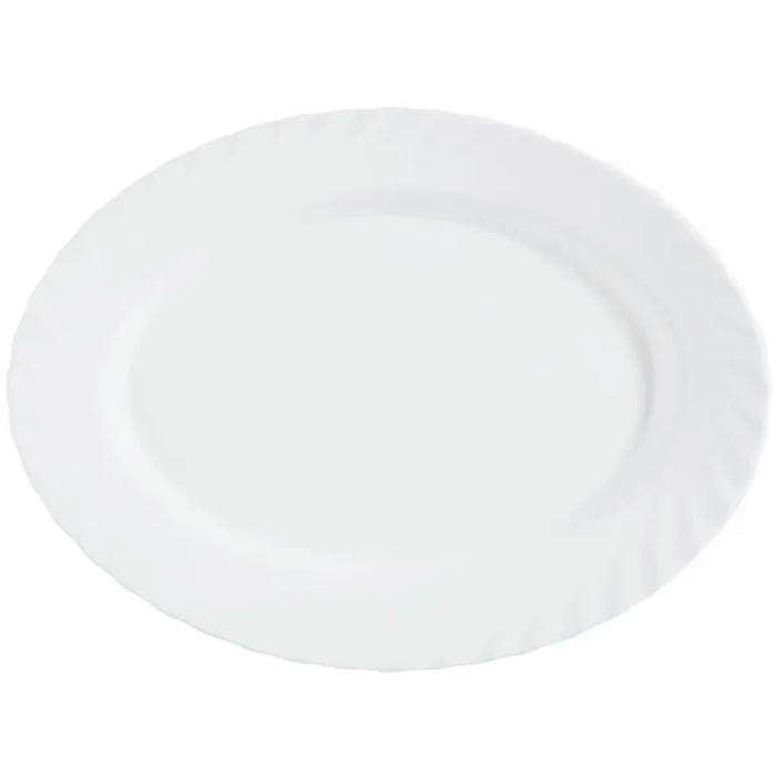Блюдо овальное «Трианон» стекло ,H=2,L=35,B=26см белый