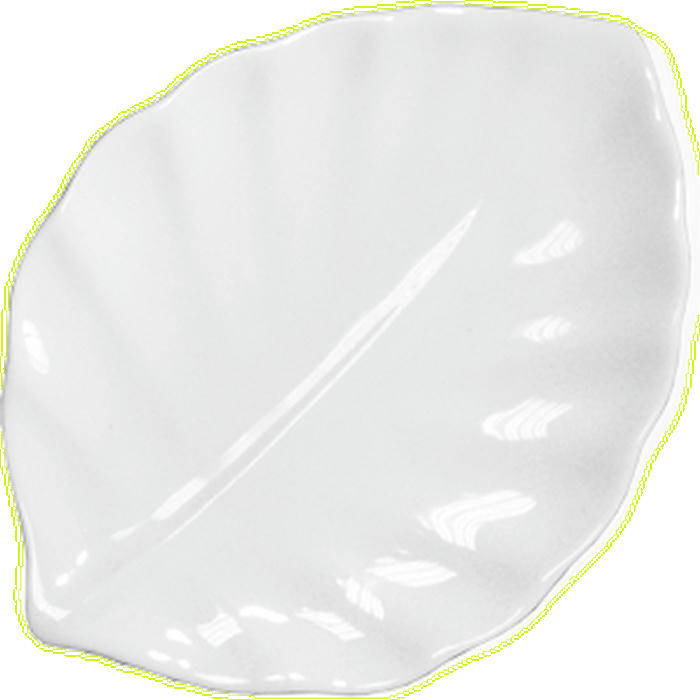 Блюдо-лист «Кунстверк» фарфор ,H=19,L=150,B=110мм белый