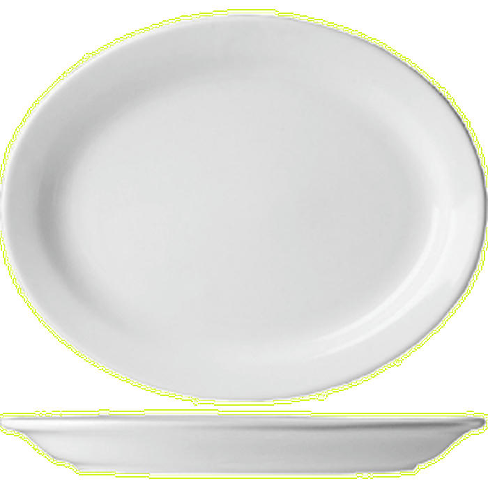 Блюдо овальное «Акапулько» фарфор ,H=45,L=395,B=305мм белый