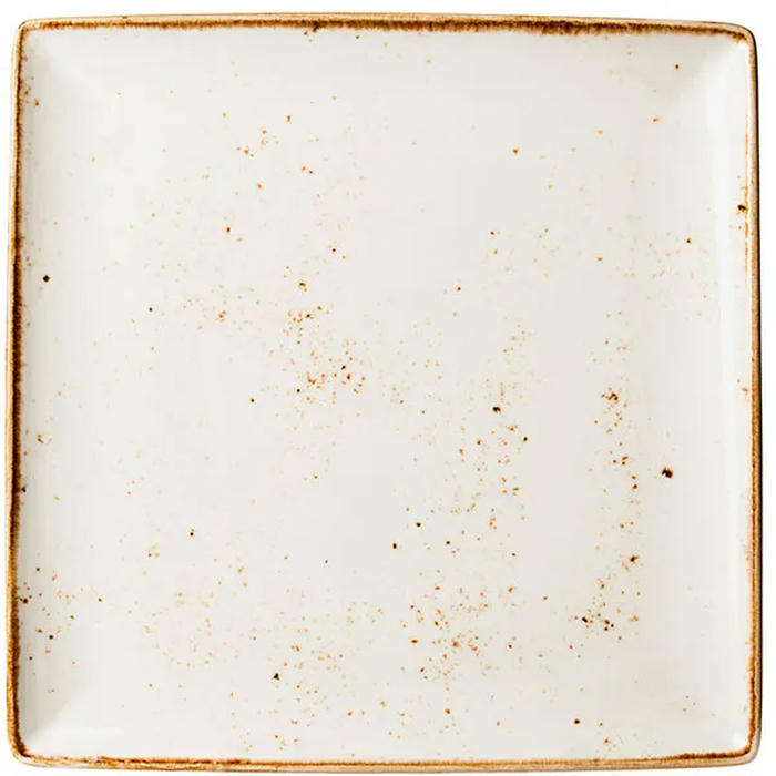Блюдо квадратное «Крафт Вайт» фарфор ,H=18,L=270,B=270мм белый,коричнев