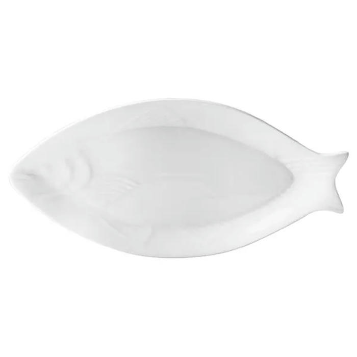 Блюдо для рыбы «Кунстверк» фарфор ,H=31,L=396,B=192мм белый