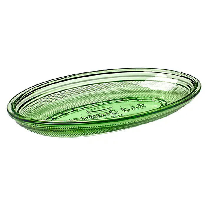 Блюдо сервировочное стекло ,L=26,B=14см зелен.,прозр