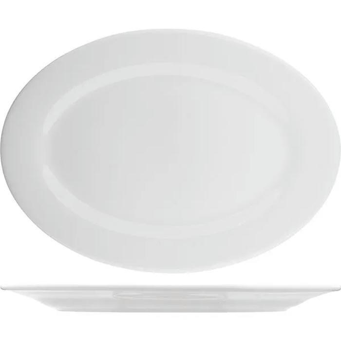 Блюдо овальное «Коллаж» фарфор ,L=30,B=21см белый