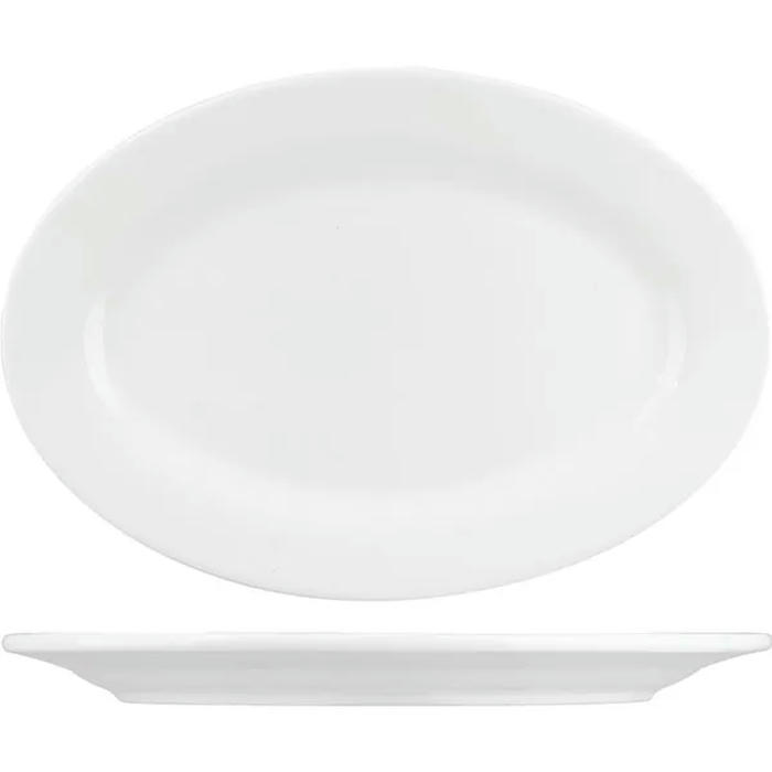 Блюдо овальное «Кунстверк» фарфор ,H=22,L=310,B=217мм белый