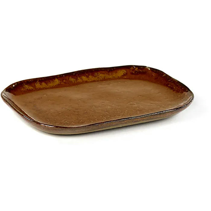 Блюдо №3 «Мерси» песчаник ,H=14,L=145,B=105мм коричнев