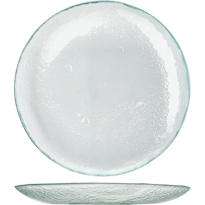 Блюдо сервировочное стекло D=27,H=3см белый