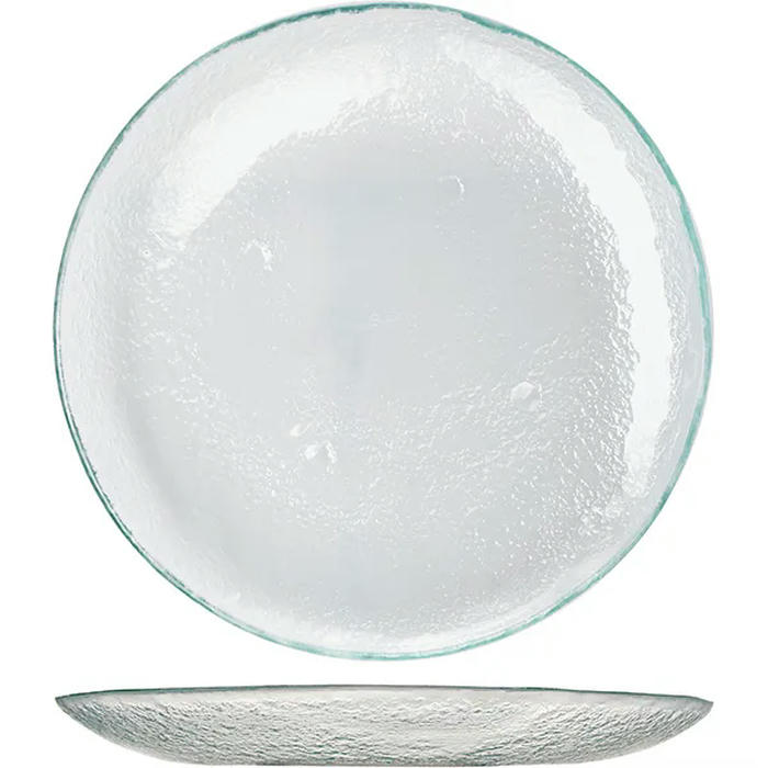 Блюдо сервировочное стекло D=330,H=55мм белый