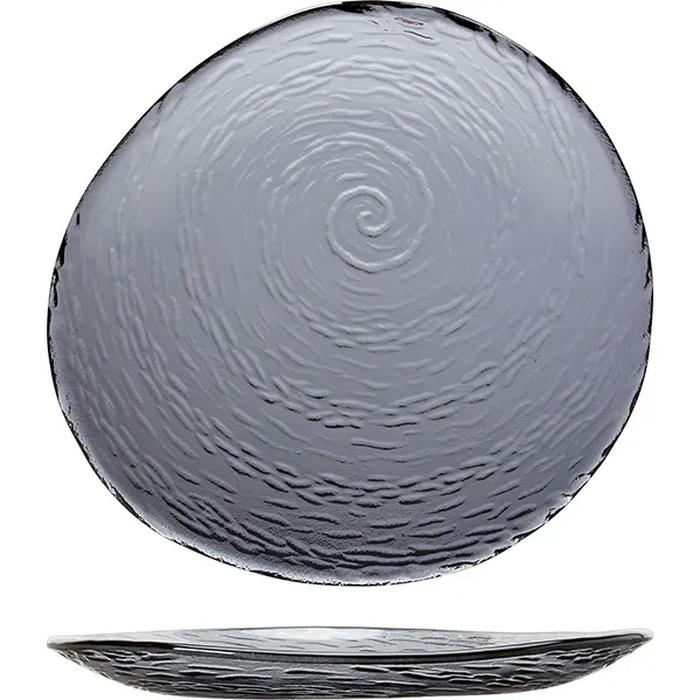 Блюдо круглое «Скейп Гласс» стекло D=25см серый