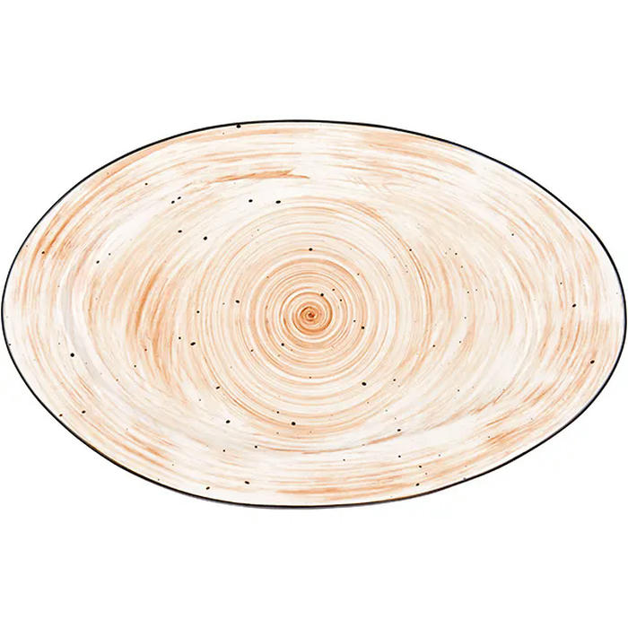 Блюдо овальное «Пастораль» фарфор ,H=25,L=325,B=200мм оранжев