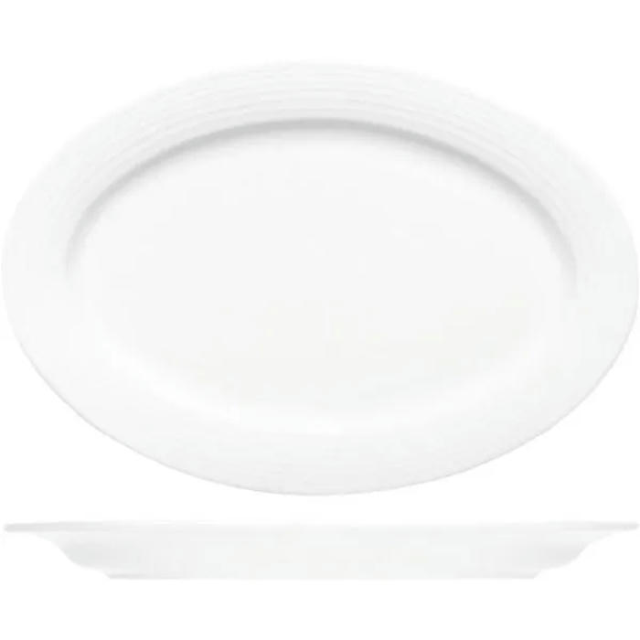 Блюдо овальное «Диалог» фарфор ,L=26см белый