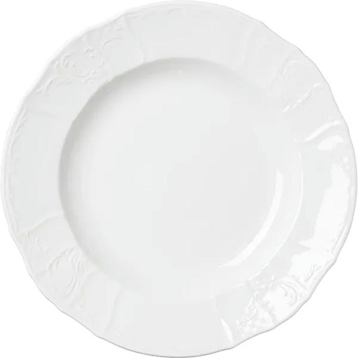 Блюдо круглое глубокое «Бернадотт» фарфор D=32см белый