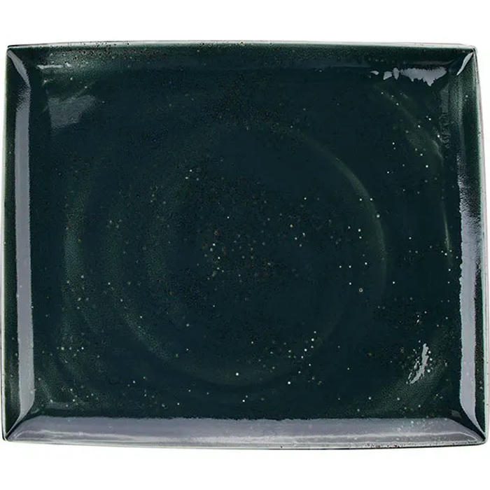 Блюдо прямоугольное «Визувиус Бёрнт Эмералд» фарфор ,H=15,L=330,B=270мм зелен