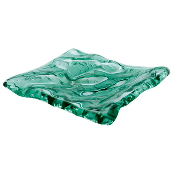 Блюдо сервировочное «Море» стекло ,L=15,B=14см зелен