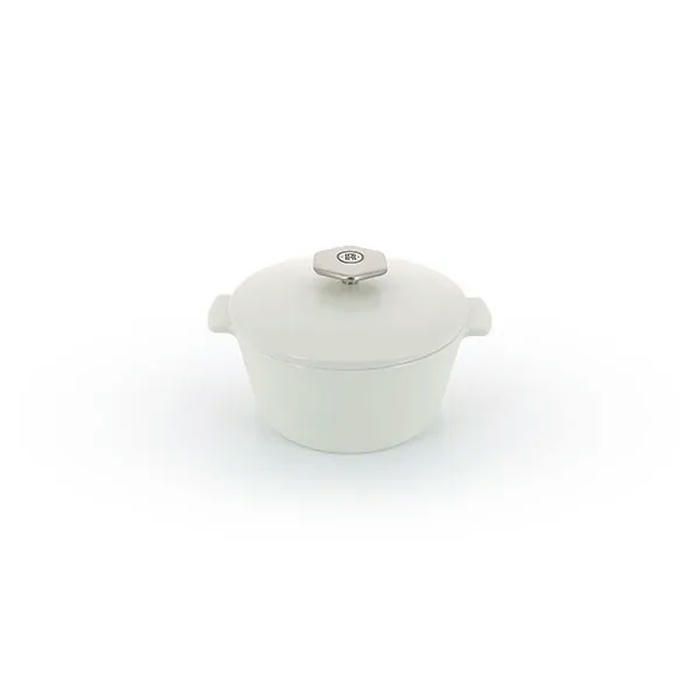 Кастрюля для сервировки с крышкой «Революшн» керамика 190мл ,H=12,5см белый