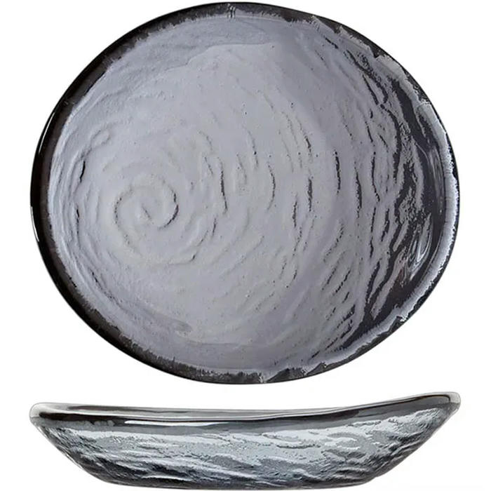 Салатник «Скейп гласс» дымчатый стекло ,L=12,5см серый